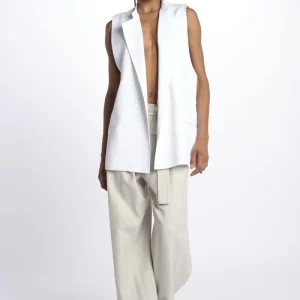 2310 pantaloni wide leg con cintura spigato